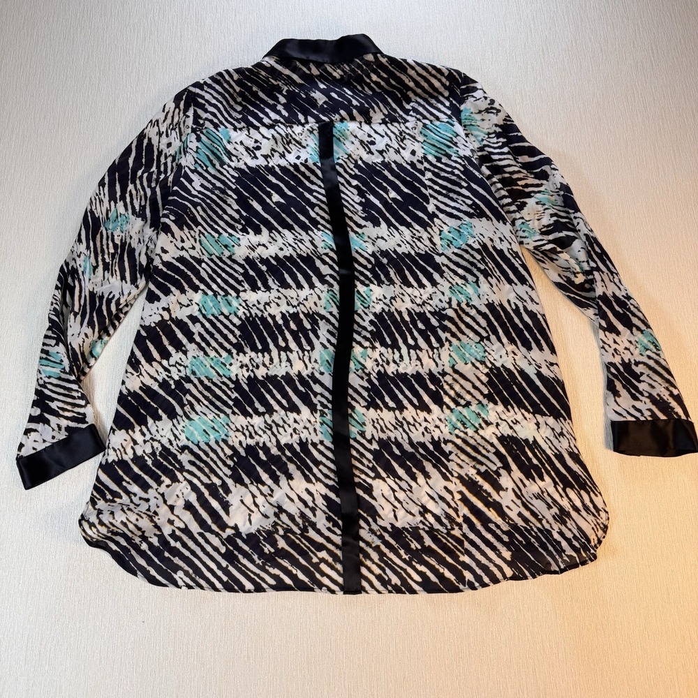 Lafayette 148 Button-up‎ 100 % Silk Shirt  Women Size 12 Career Office Old Money - Picture 7 of 8